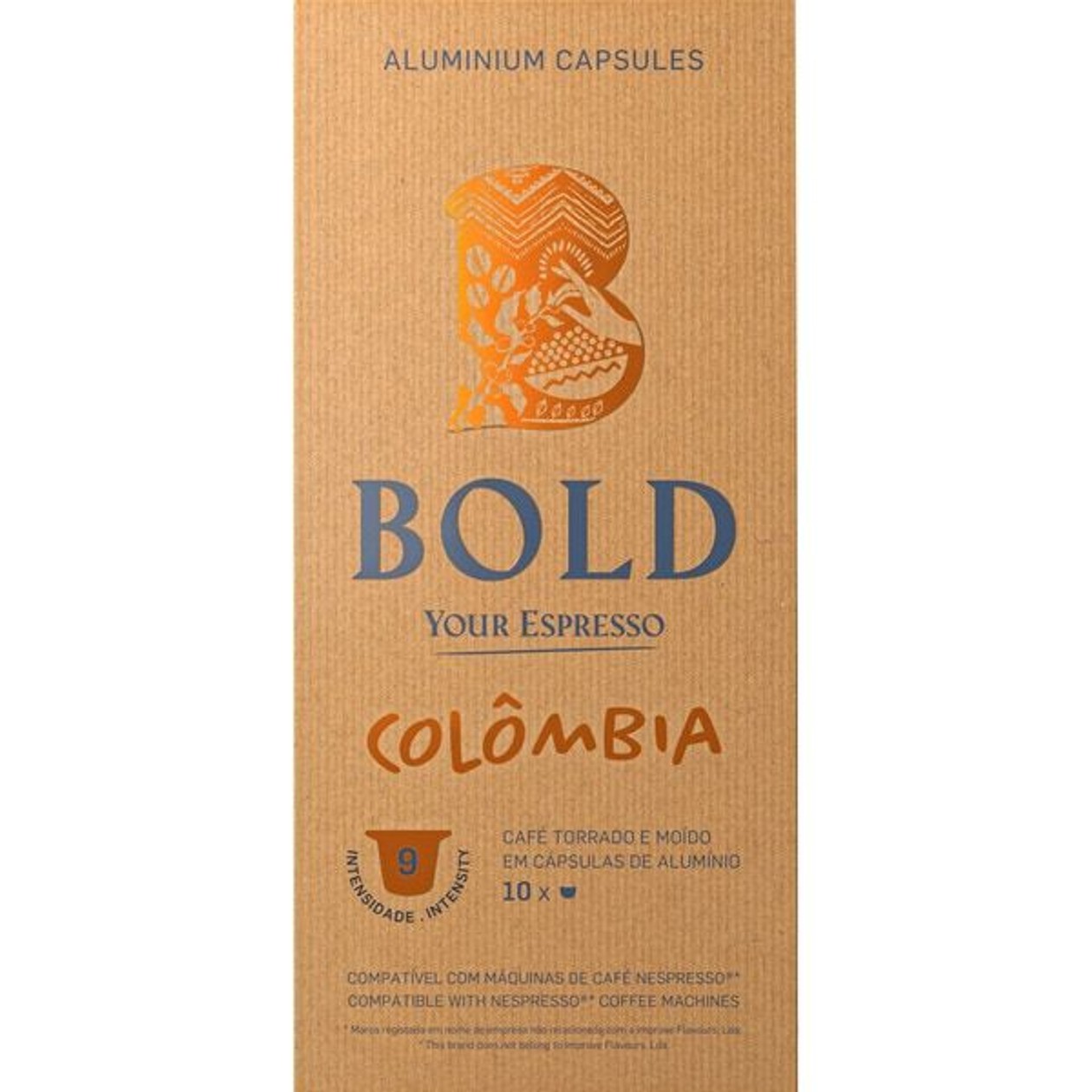 Bold Colombia Coffee Compatible with Nespresso pack 10 units