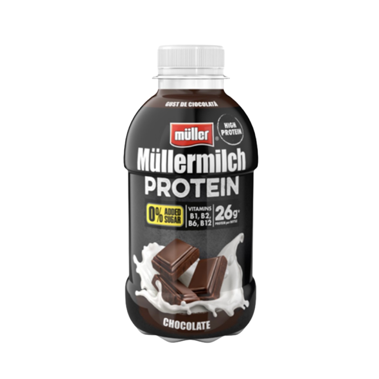 Muller, Mullermilk 26G, Protein Zero Choco, 400 g (expiră în curând)