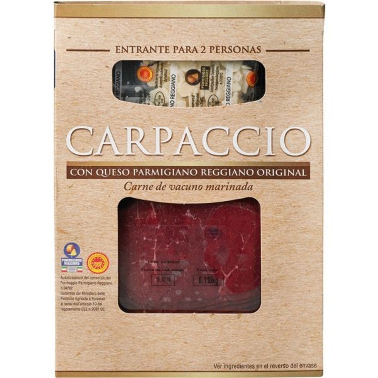 Marinated Carpaccio with Parmigiano Roler package 110 g