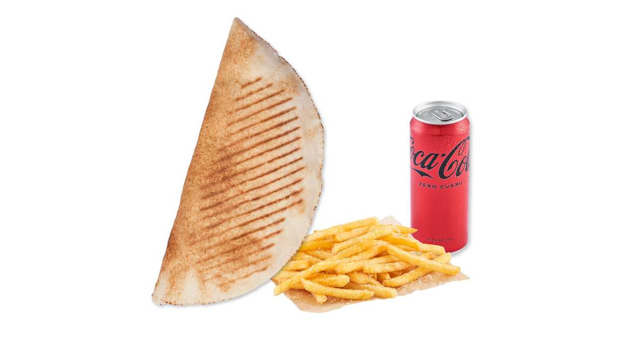 Rollo Kebab (Średnie), Frytki, Coca-Cola 0,33l