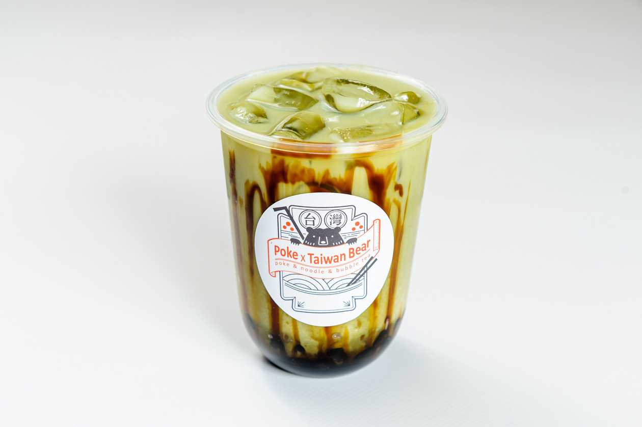 Brązowy cukier & matcha mleczna bubble tea