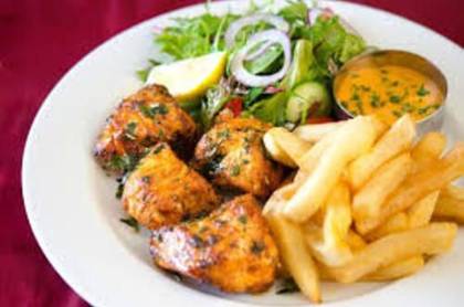 Fish Tikka with Chips