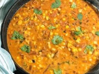 Corn Mattar Masala in Coconut Gravy