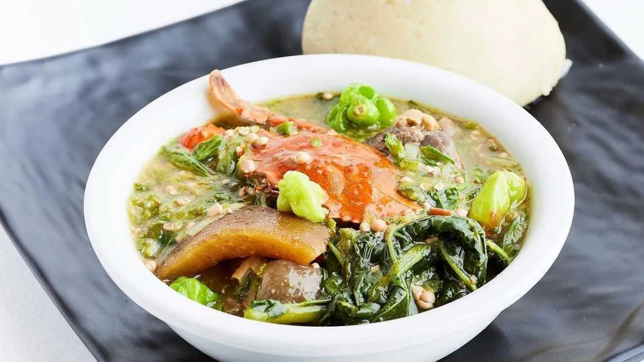 OKRO SOUP/STEW + BANKU/EBA (KINDLY SELECT PROTEINS & CARBS OF CHOICE)