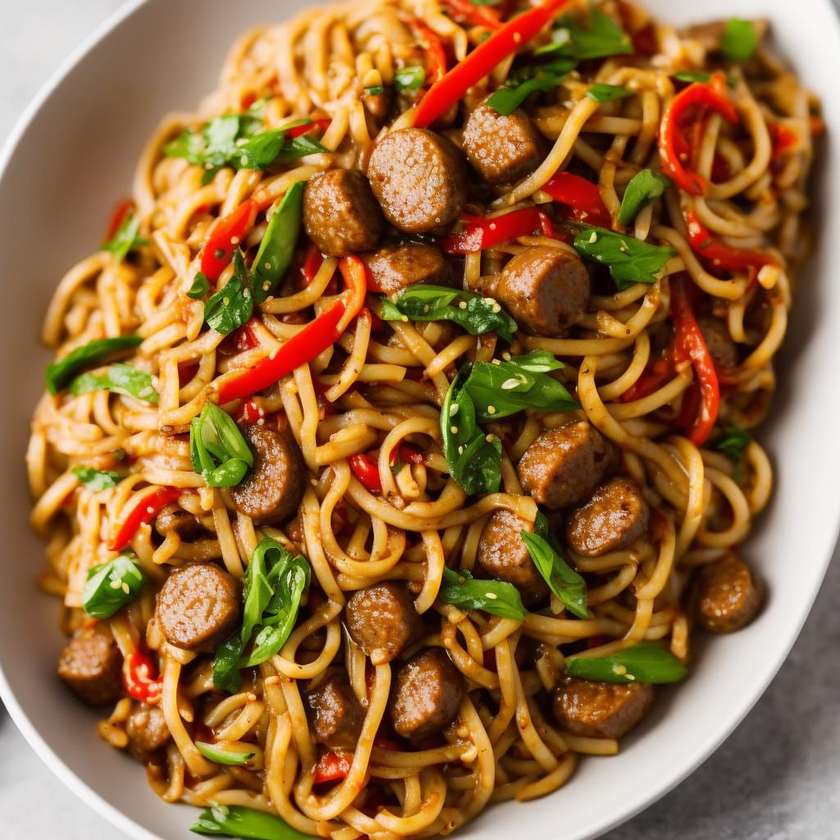 Beef, Sausage Noodles