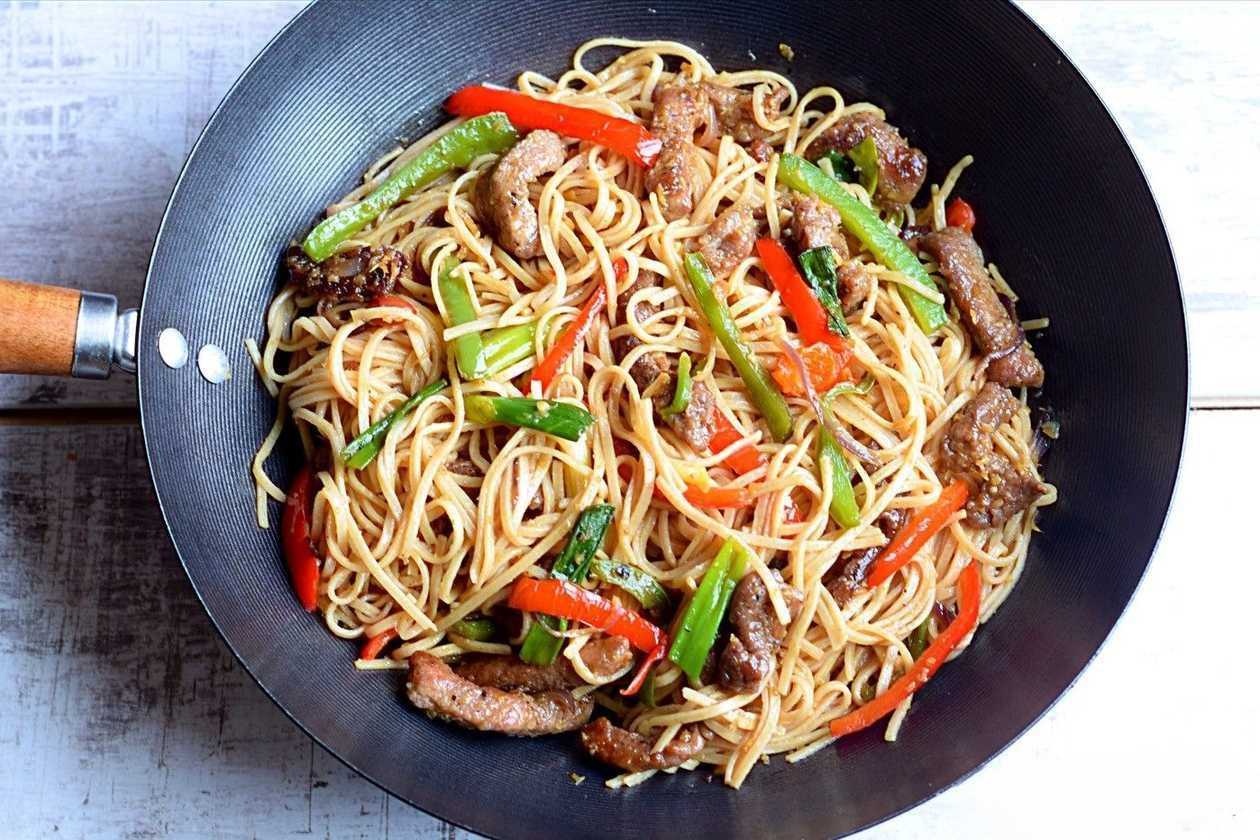 BEEF STIR FRY SPAGHETTI