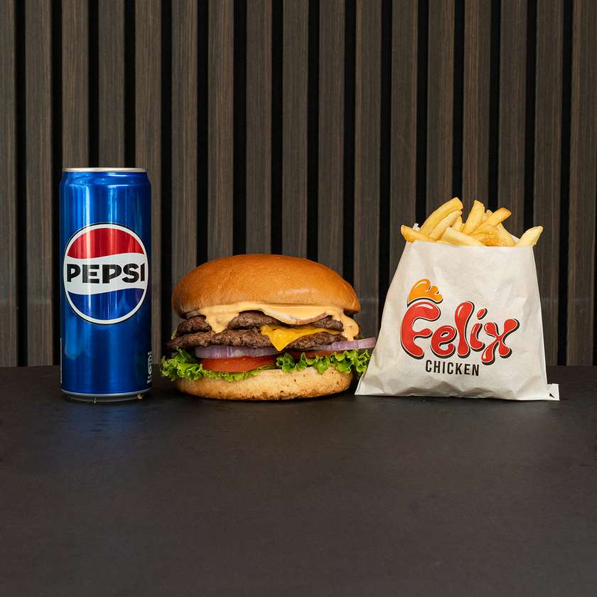 FELIX DOUBLE STACK BURGER MEAL 🍔