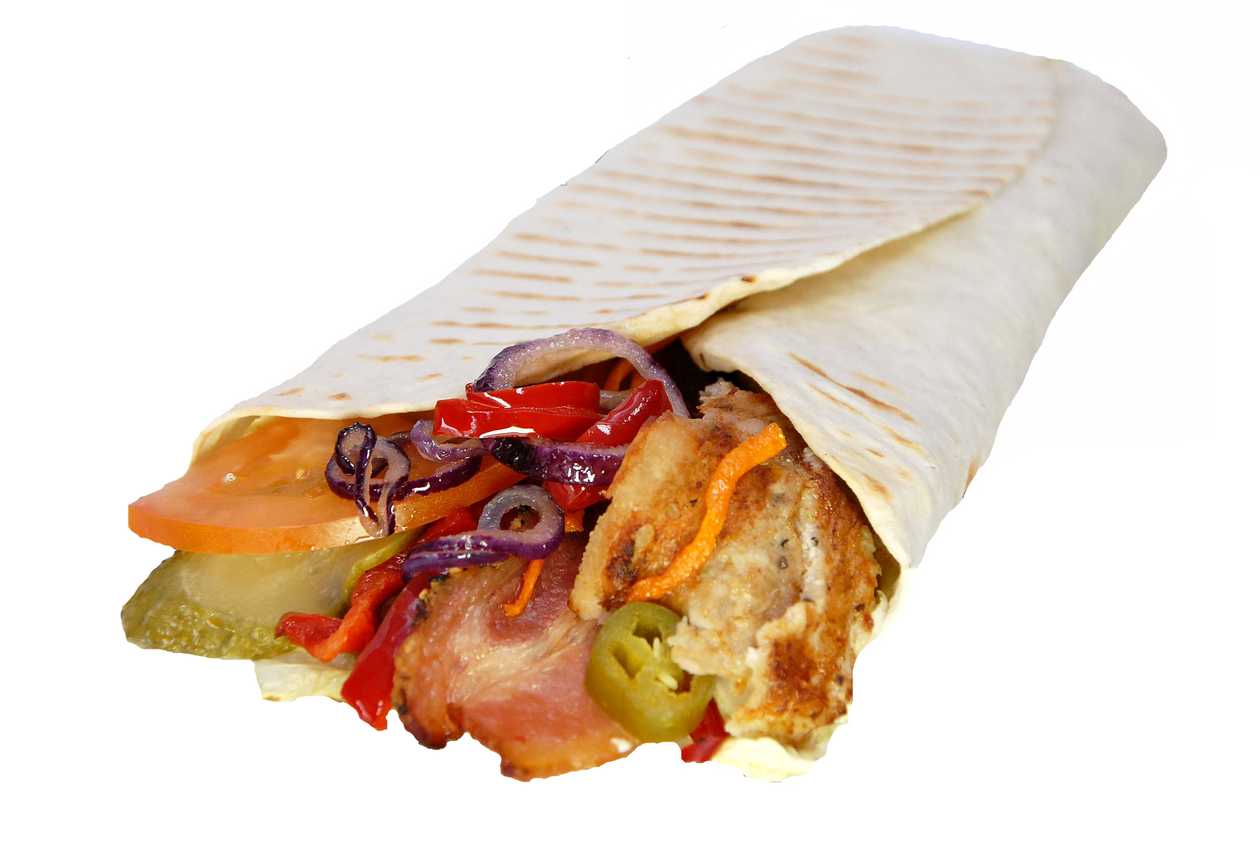 Vegetarian kebab with grill vegetables