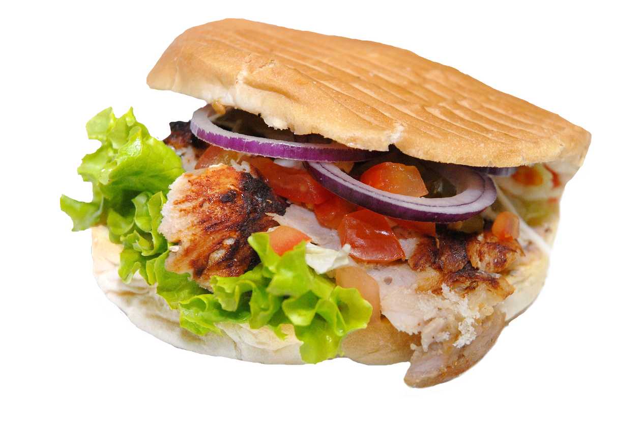 Burger with kebab meat
