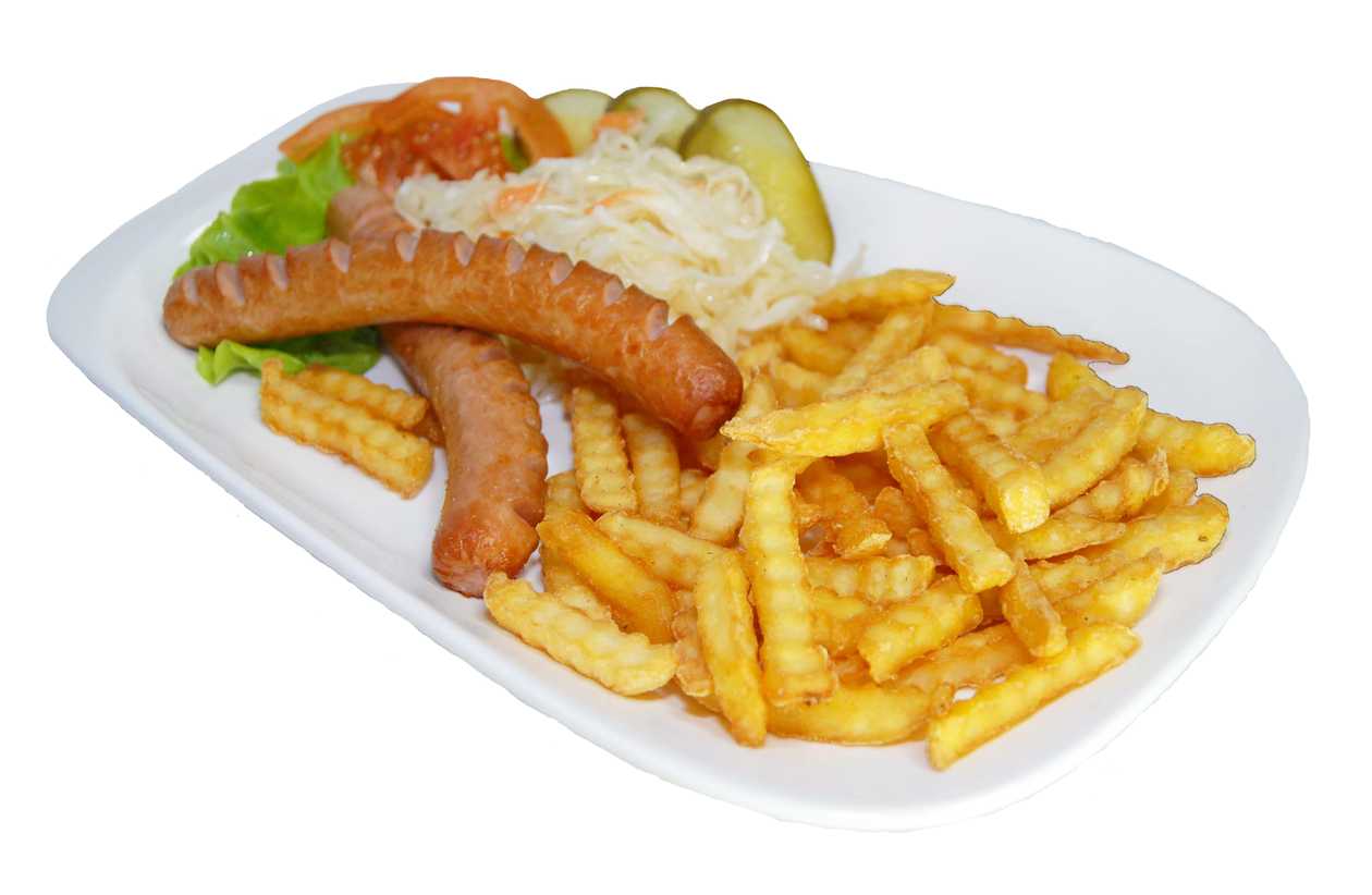 Sausages with fries