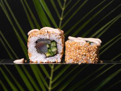 California Roll with Squid and Sesame Seeds