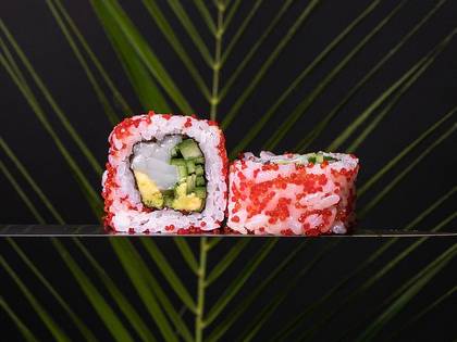 California Roll with Tobiko Caviar and Butterfish