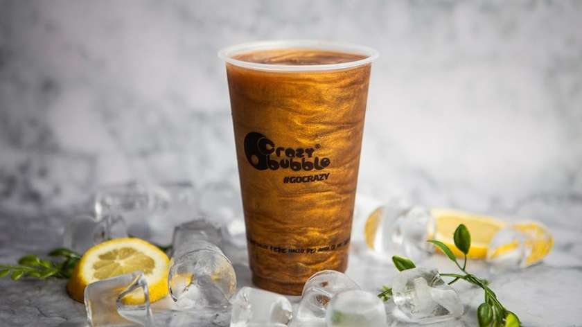 Peach and Apple - glitter bubble tea