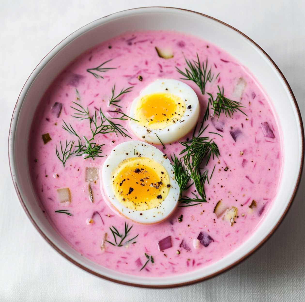 Cold beetroot soup with slices