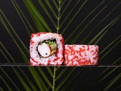 California Roll with Shrimp and Tobiko Caviar