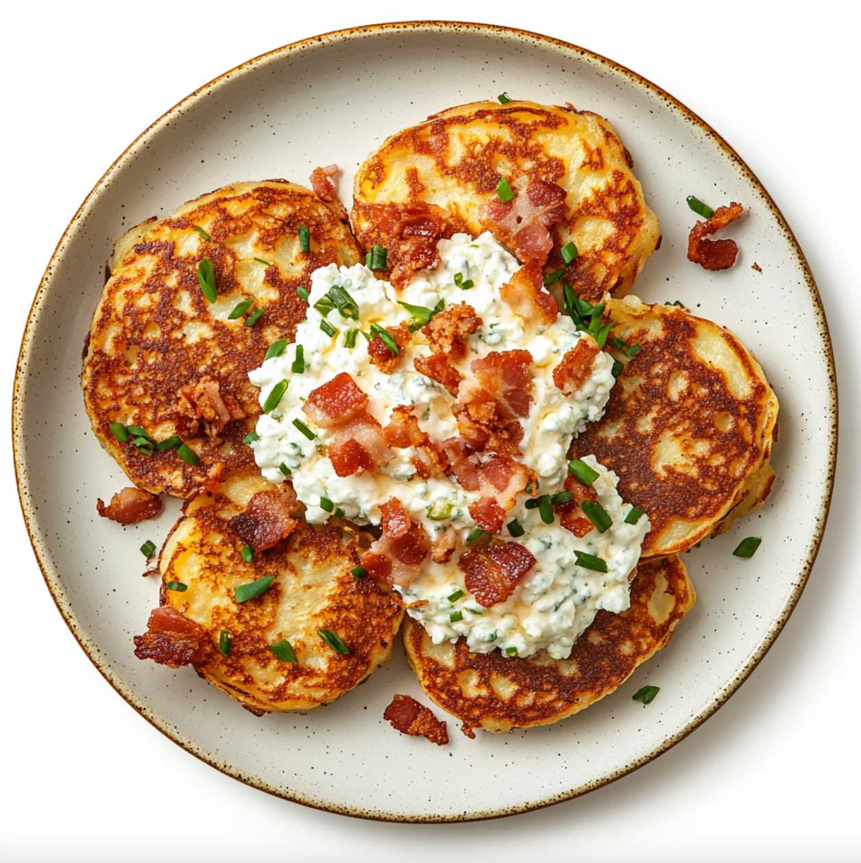 Potato pancakes with custard