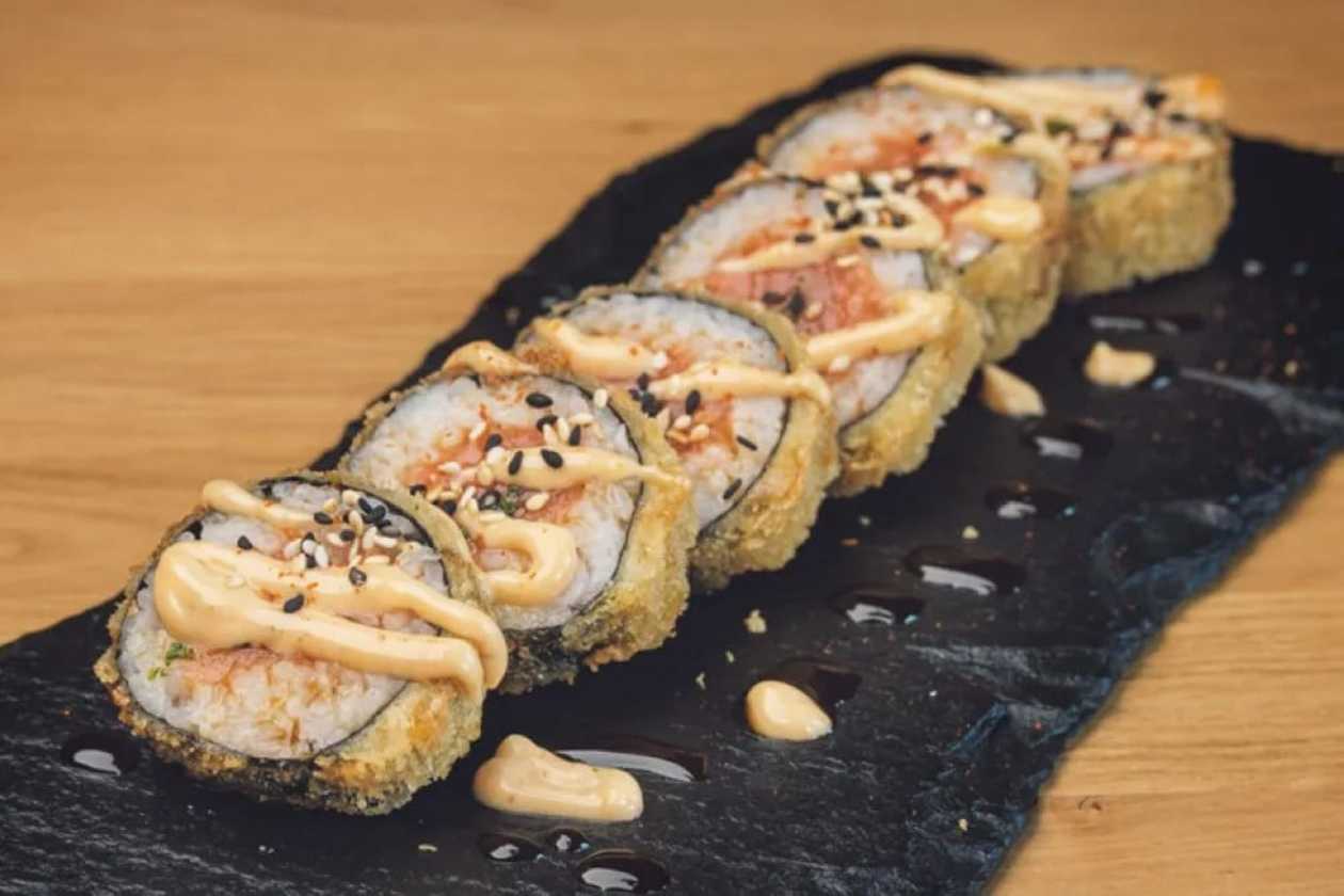 Spicy Salmon Tempura Rolls