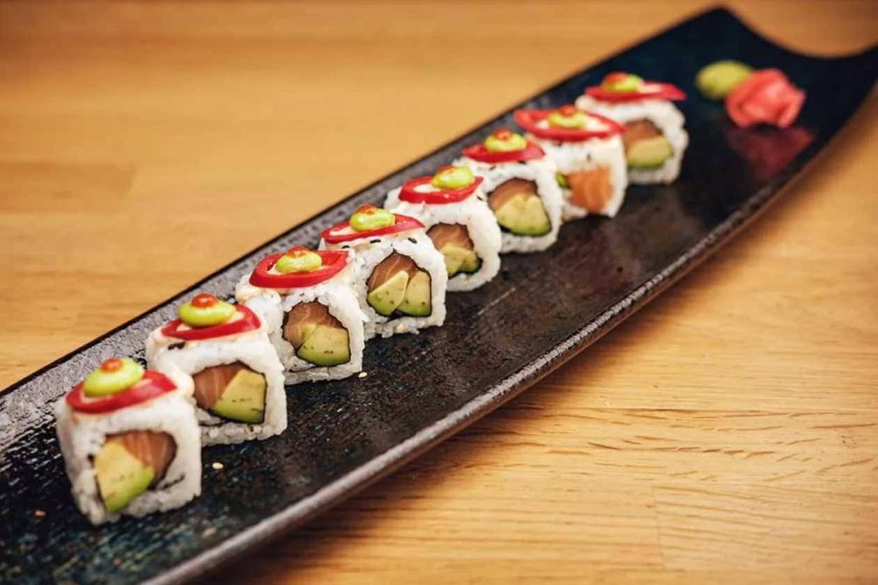 Super Spicy Salmon Uramaki Special Rolls