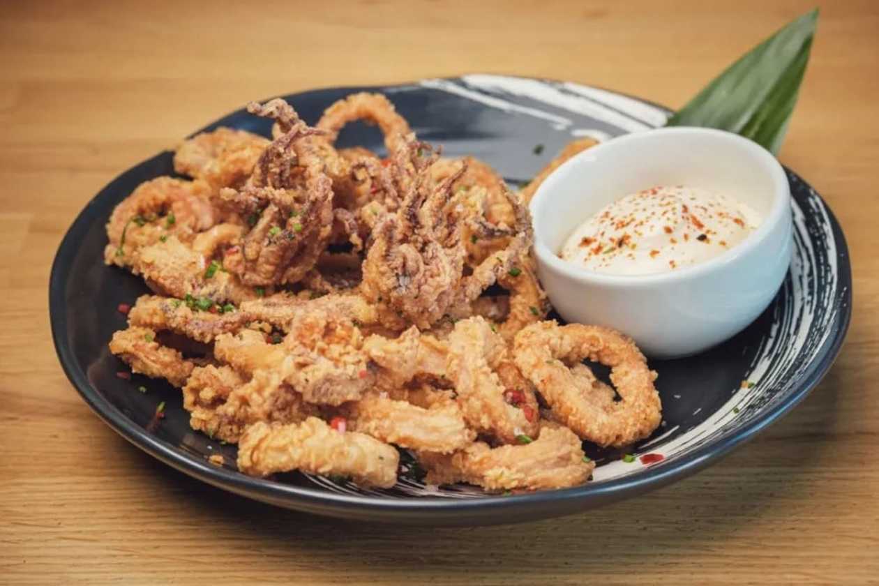 Fried Baby Calamari with Yuzu Aioli