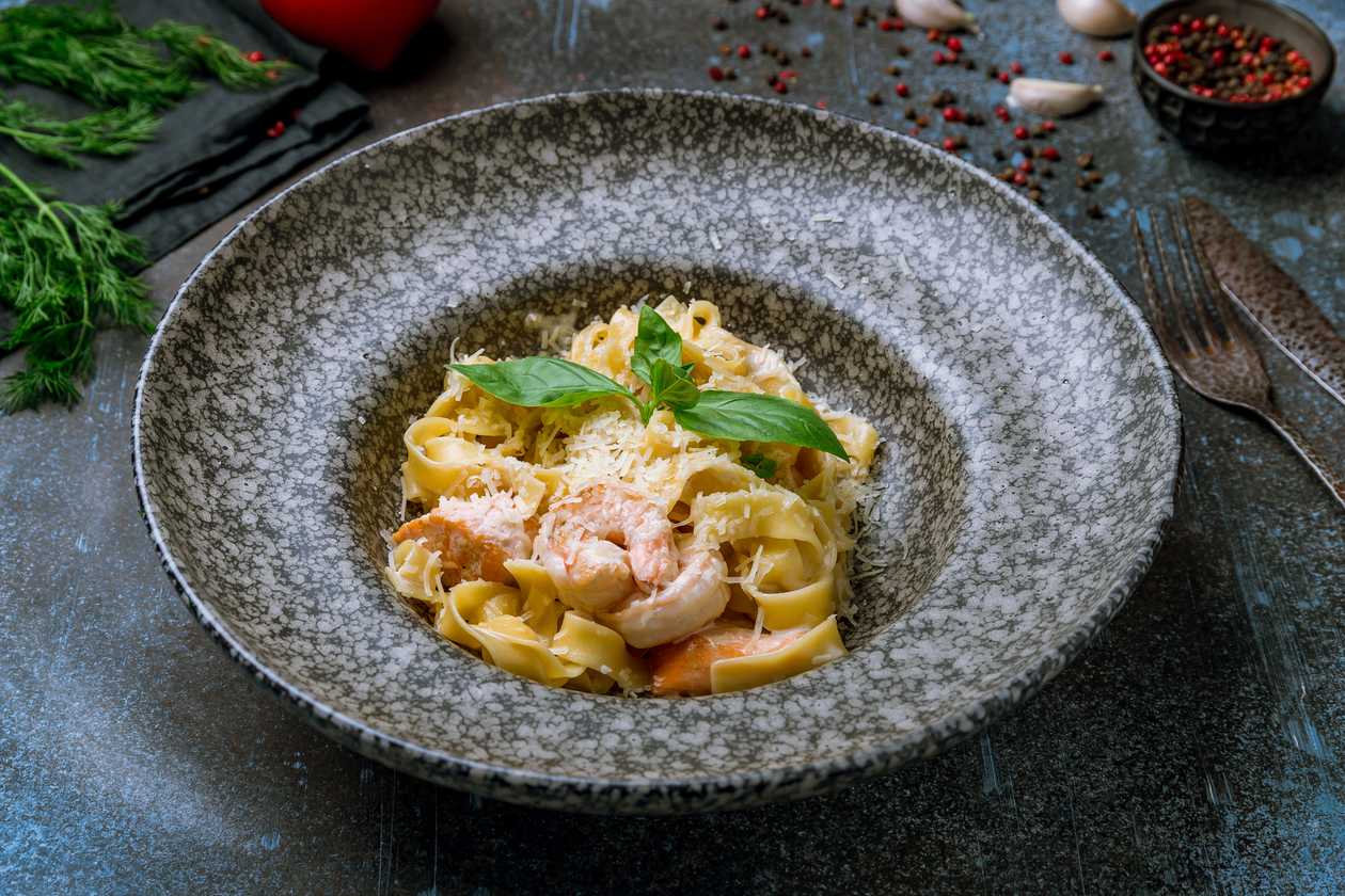 Fettucini s krevetami