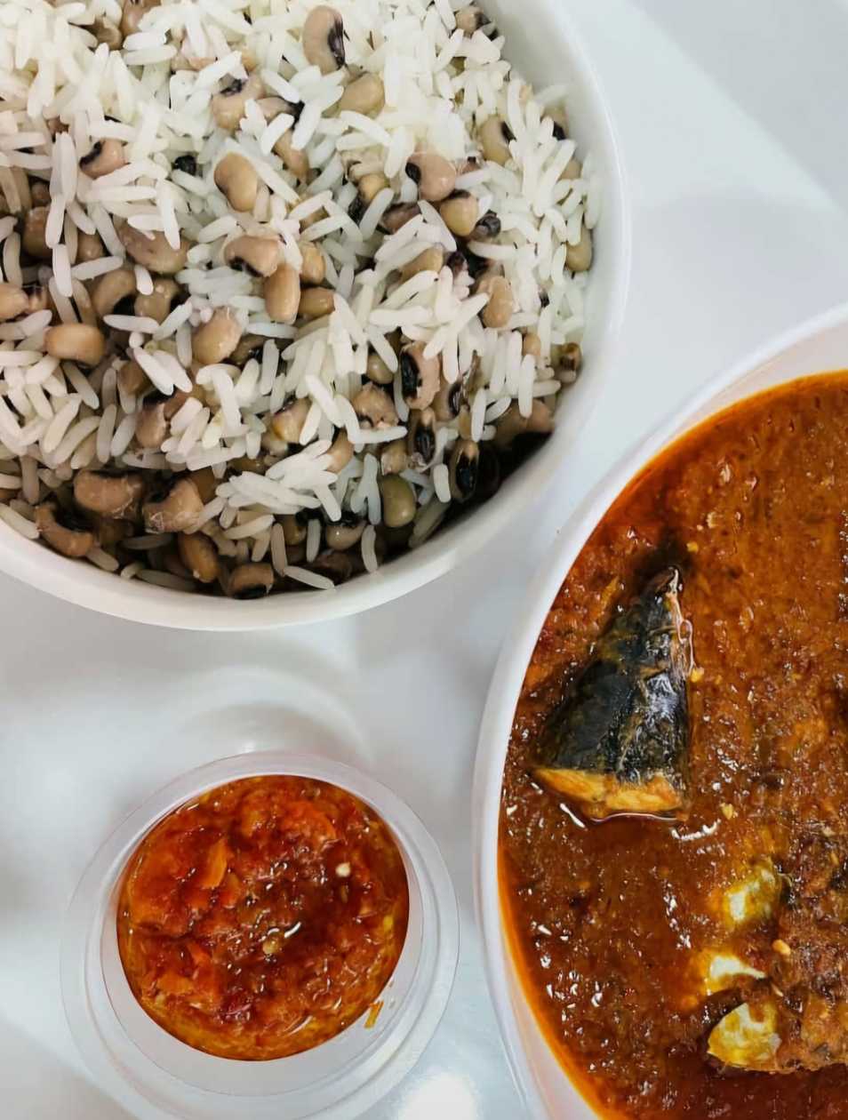 Rice & Beans Mixed Served with Meat or Fish