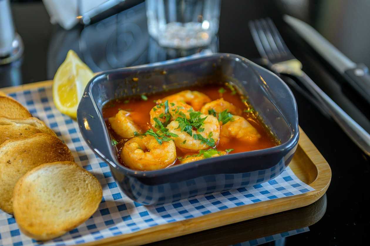 Smoked garlic butter shrimps