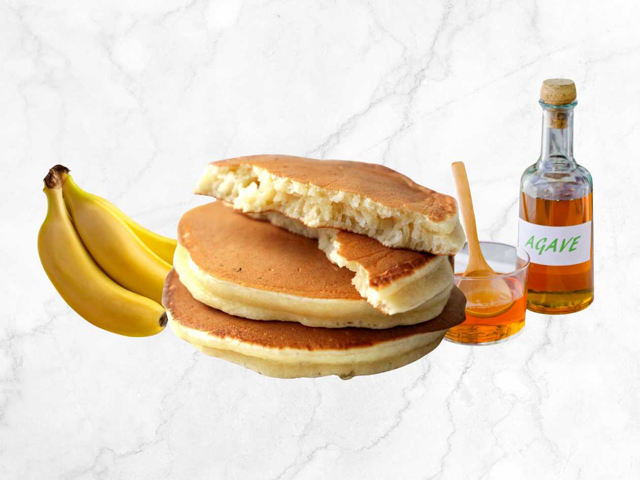 American Pancakes W/ Banana & Agave Syrup