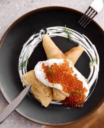 Crepes With Caviar And Cream Cheese