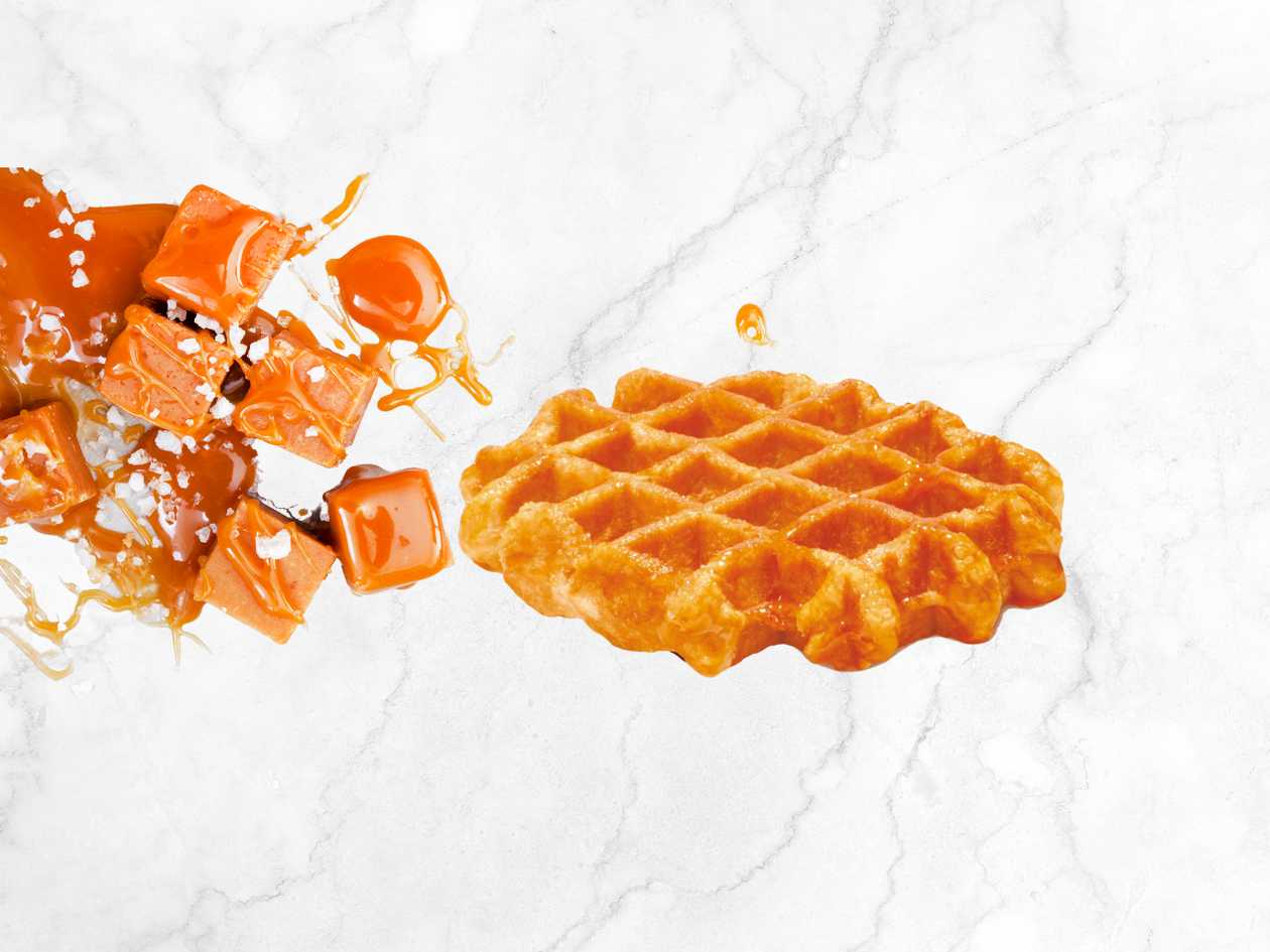 Gaufre W/ Salted Caramel Topping