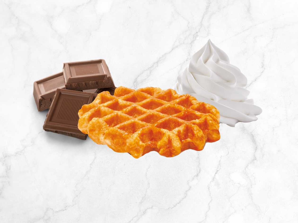 Gaufre W/ Chocolate Topping & Whipped Cream