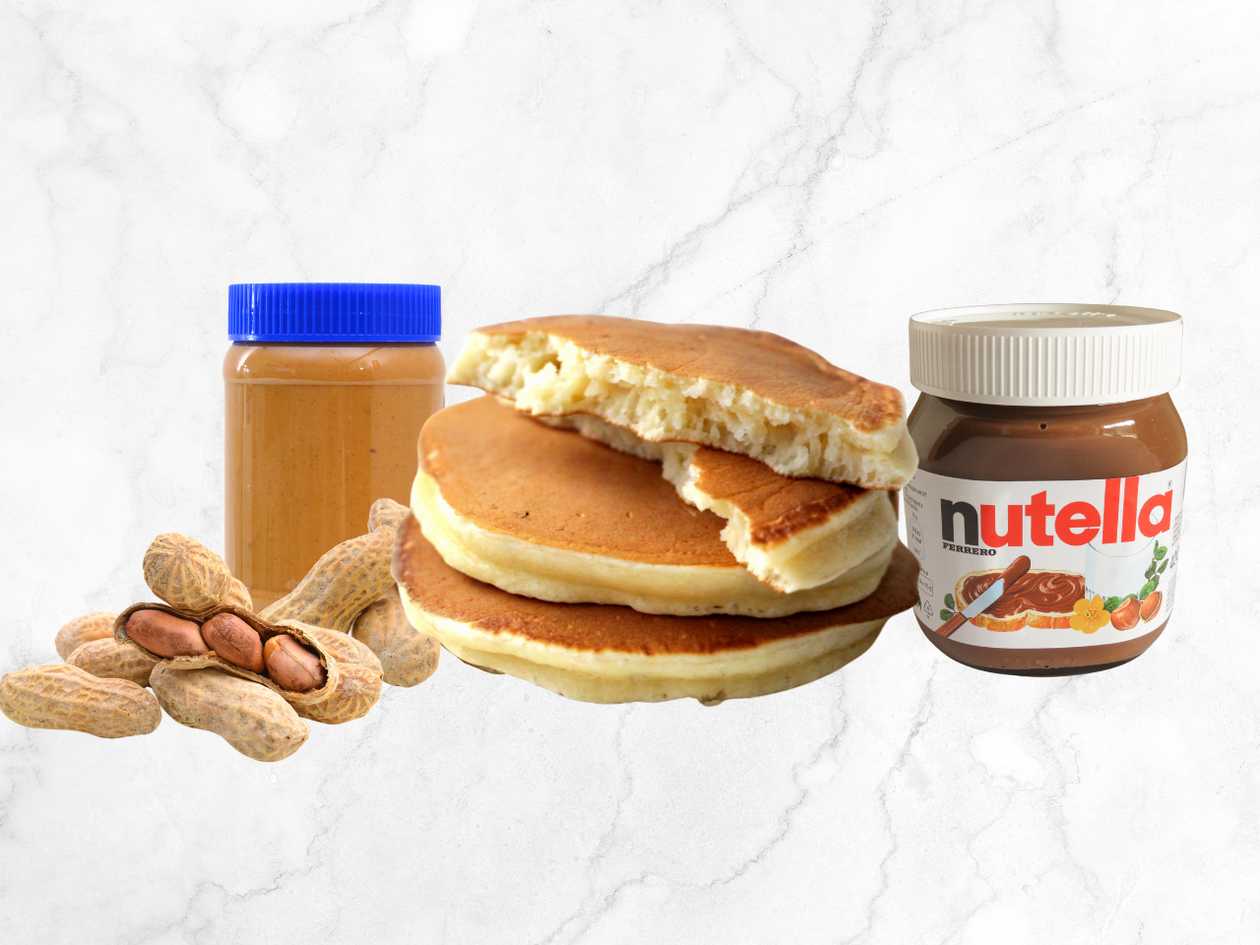 American Pancakes w/ Peanut Butter & Nutella