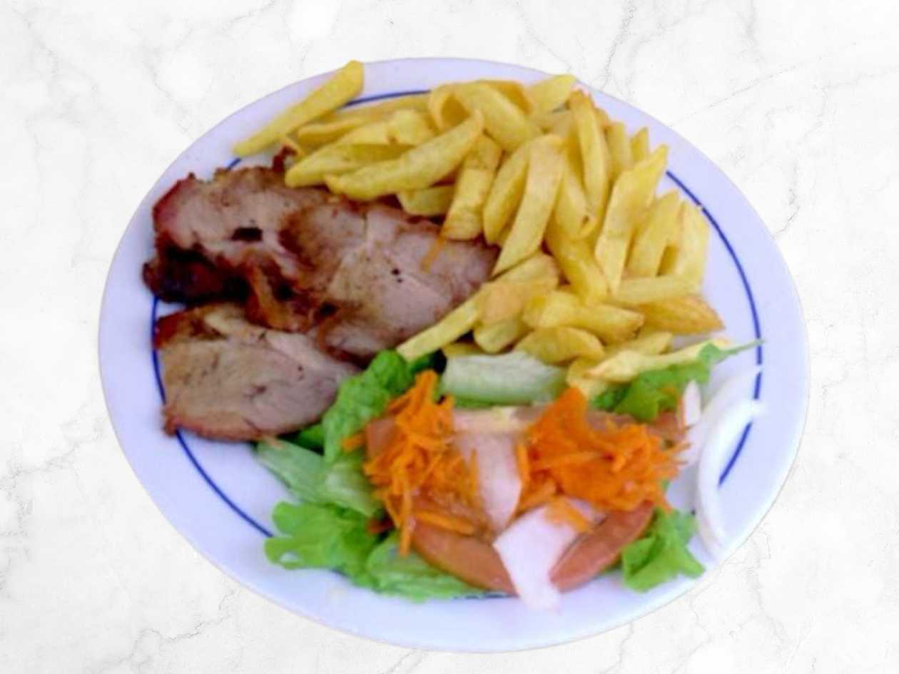 Oven-Baked Loin w/ French Fries and Salad
