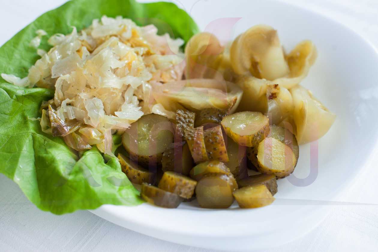 Homemade pickled salad in brine