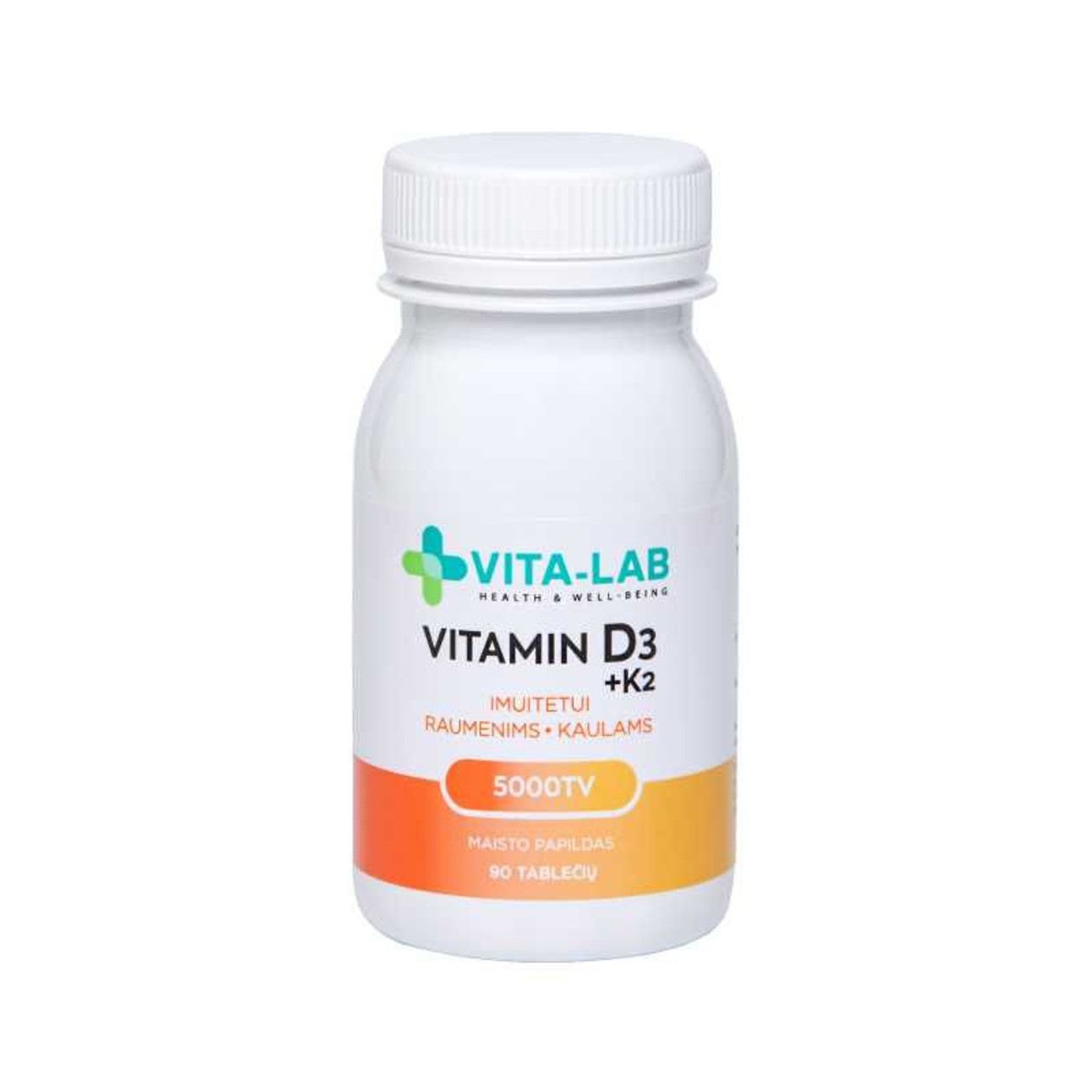 Maisto papildas VITA-LAB maisto papildas Vitaminas D3 5000 + K2 200 µg, N90