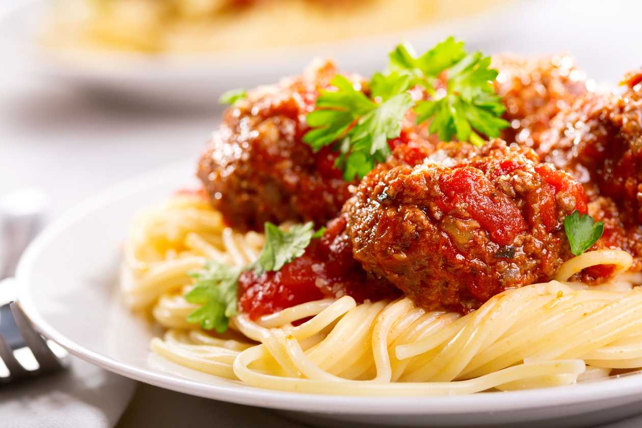 Marinated meatballs with garnish