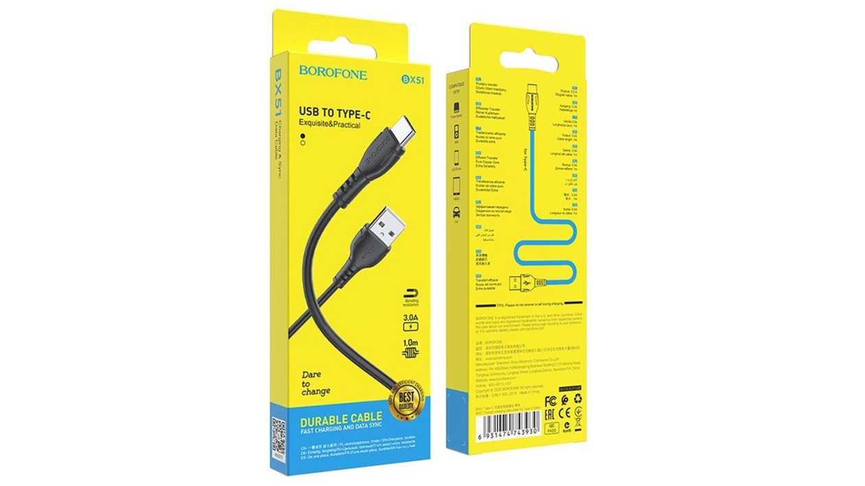BOROFONE BX51 USB to Type-C კაბელი