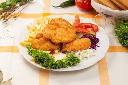 Chicken Schnitzel on a Plate