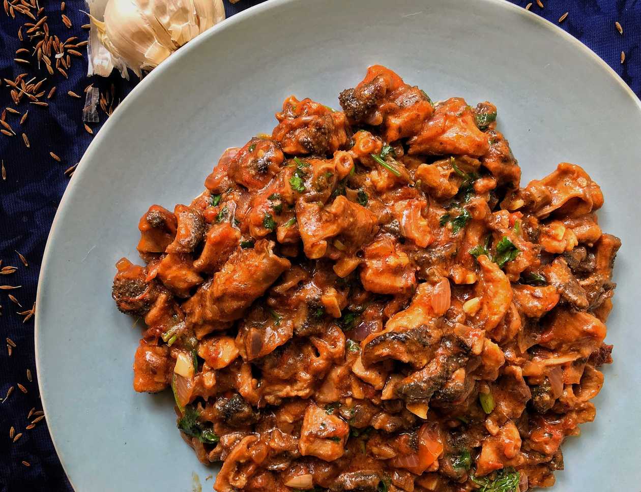 Matumbo Stir Fry with Chapati and Vegetables
