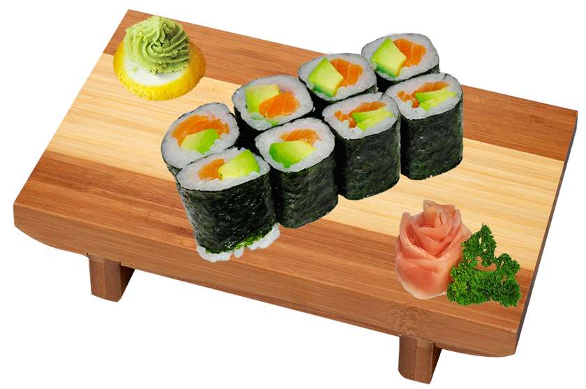 Salmon and Avocado Maki Sushi