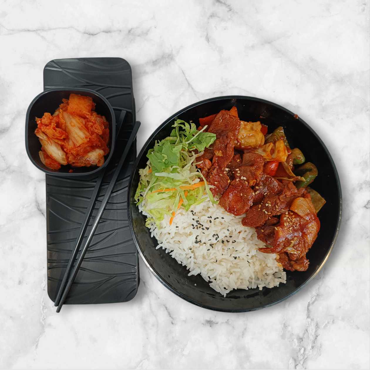 8. Jeyuk Bokkeumbap (Spicy Pork bap)