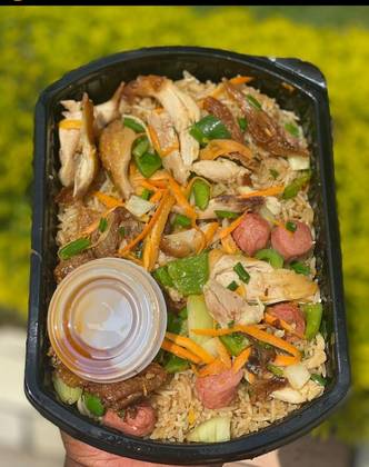Fried Chicken with vegetable Rice