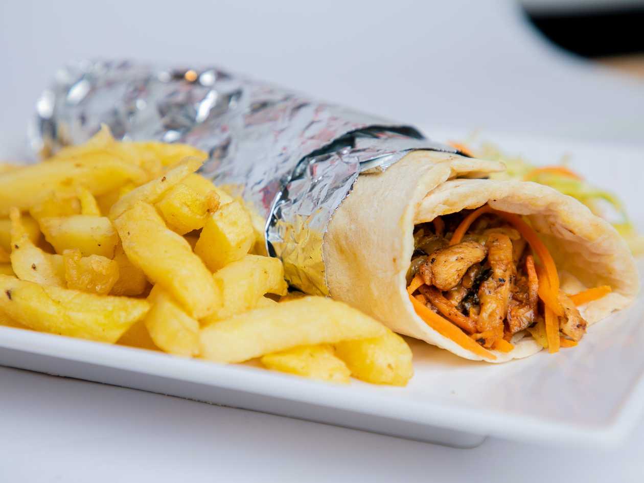 Jumbo Shawarma and Scoop of Fries