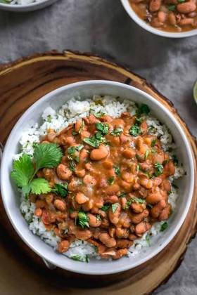 Coconut beans with Rice/Chapati