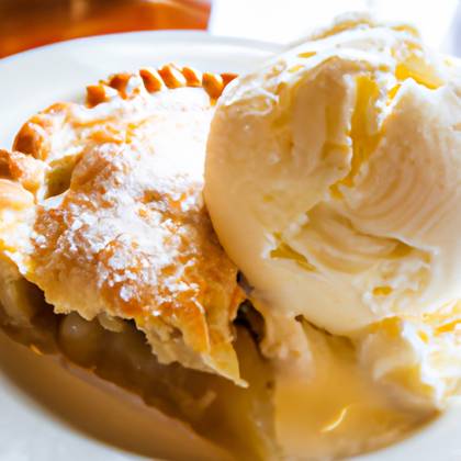 Apple tart with ice cream