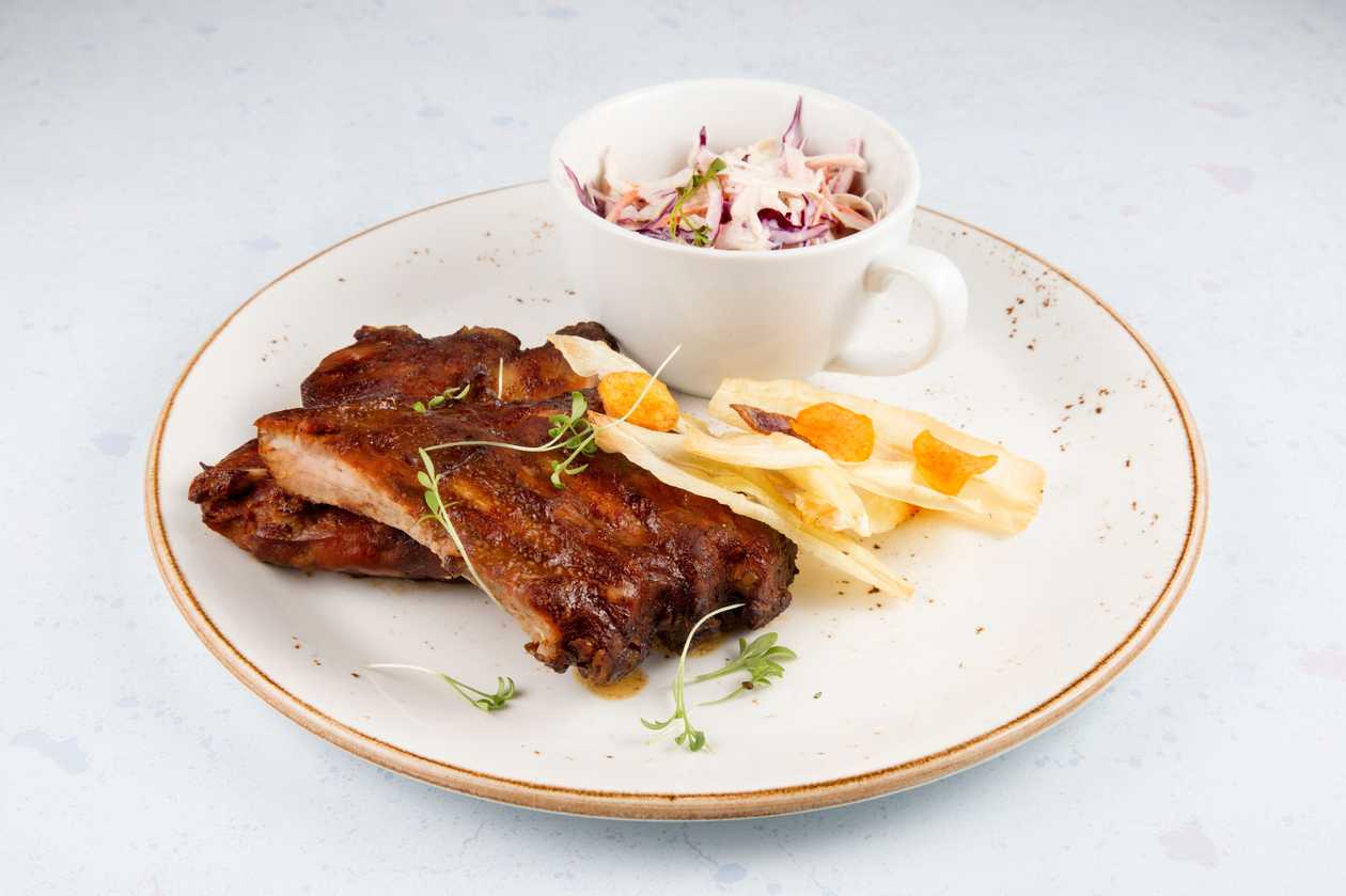 Marinated pork ribs meal