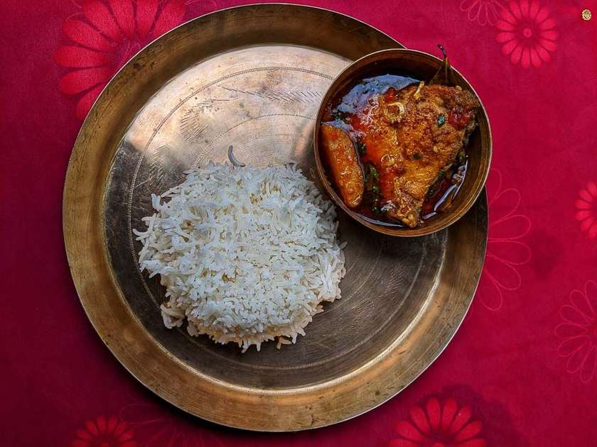 Fish Fry Masala with Steamed Rice