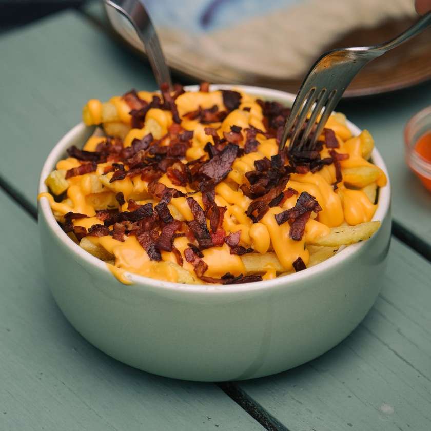 Fries with Cheddar and Bacon
