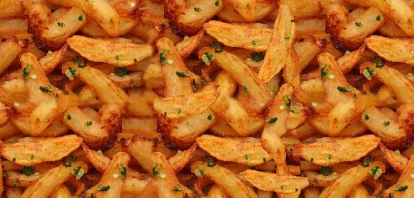 Potatoes with mint and garlic