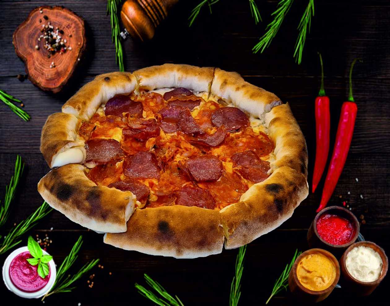 Pepperoni Crusty Pizza