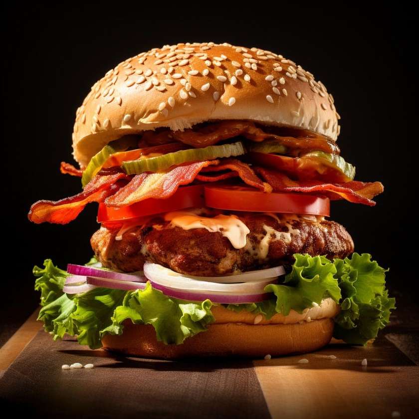 Burger ''prăjit'' + ambalaj